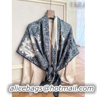 Famous Brand Hermes Cashmere Silk Shawl 140 Scarf H1520 Grey/Blue 2026 Top