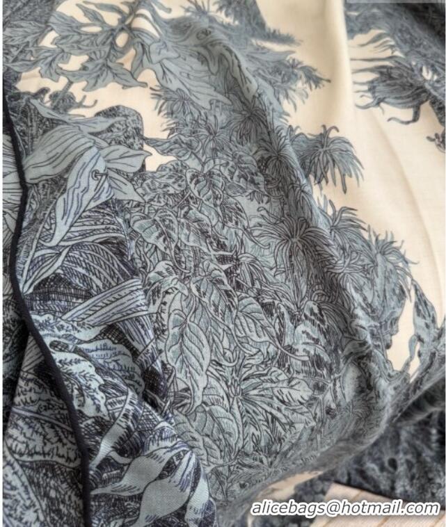 Famous Brand Hermes Cashmere Silk Shawl 140 Scarf H1520 Grey/Blue 2026 Top