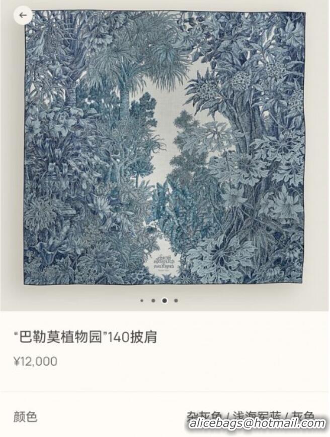 Famous Brand Hermes Cashmere Silk Shawl 140 Scarf H1520 Grey/Blue 2026 Top