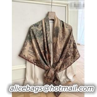 Pretty Style Hermes Cashmere Silk Shawl Scarf 140x140cm H1521 Brown 2026 Top