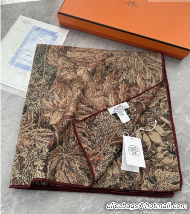 Pretty Style Hermes Cashmere Silk Shawl Scarf 140x140cm H1521 Brown 2026 Top