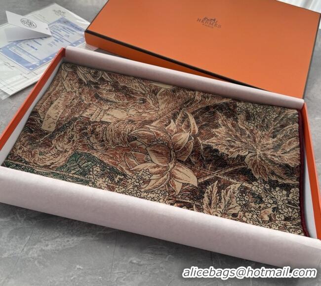 Pretty Style Hermes Cashmere Silk Shawl Scarf 140x140cm H1521 Brown 2026 Top