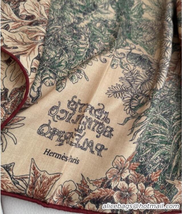 Pretty Style Hermes Cashmere Silk Shawl Scarf 140x140cm H1521 Brown 2026 Top