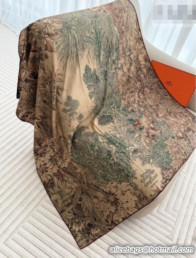 Pretty Style Hermes Cashmere Silk Shawl Scarf 140x140cm H1521 Brown 2026 Top