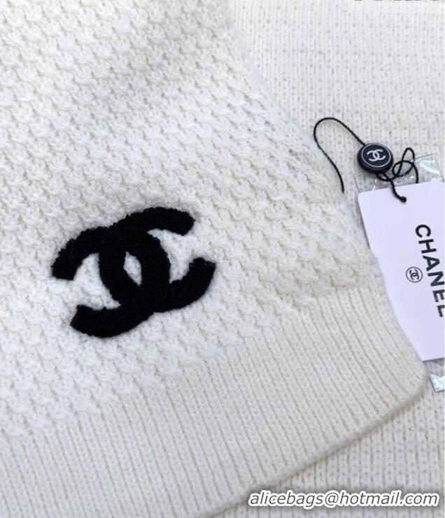 Buy Discount Chanel Cashmere Wool Long Scarf 30x175cm CH010603 White 2026