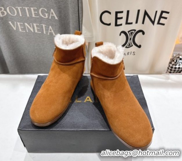 Perfect Alaia Suede and Wool Flat Ankle Boots Yellow AL102903 1029112