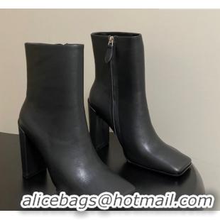 Good Product Alaia Square Heel Ankle Boots 10cm in Calf Leather 2026 AL102904 Black