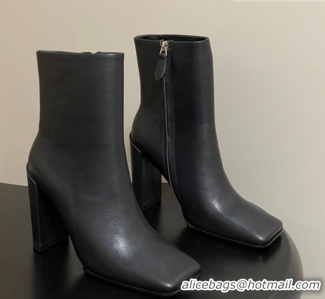 Good Product Alaia Square Heel Ankle Boots 10cm in Calf Leather 2026 AL102904 Black
