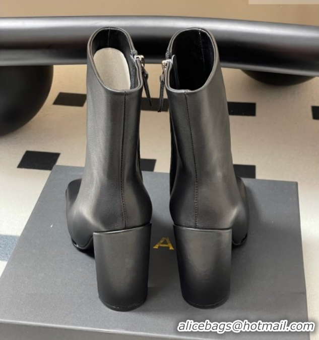 Good Product Alaia Square Heel Ankle Boots 10cm in Calf Leather 2026 AL102904 Black
