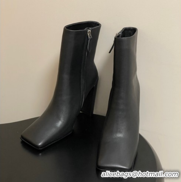 Good Product Alaia Square Heel Ankle Boots 10cm in Calf Leather 2026 AL102904 Black