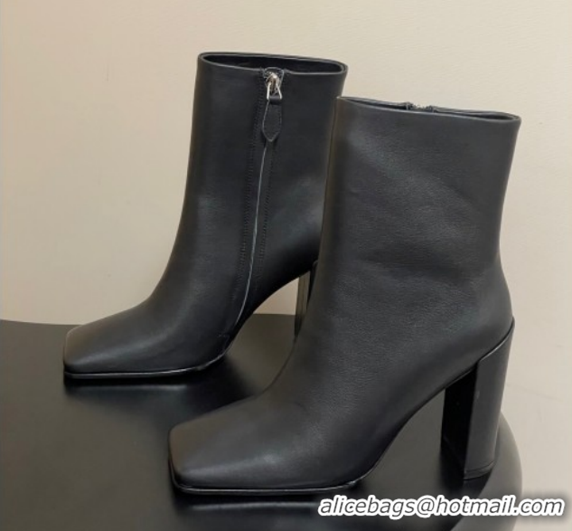 Good Product Alaia Square Heel Ankle Boots 10cm in Calf Leather 2026 AL102904 Black