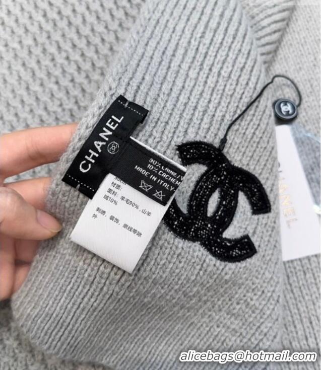 Inexpensive Chanel Cashmere Wool Long Scarf 30x175cm CH010603 Grey 2026