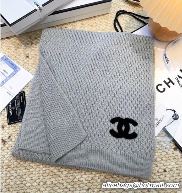 Inexpensive Chanel Cashmere Wool Long Scarf 30x175cm CH010603 Grey 2026