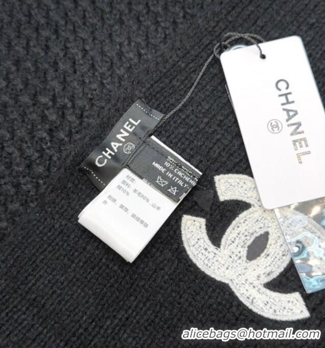 Top Quality Chanel Cashmere Wool Long Scarf 30x175cm CH010603 Black 2026