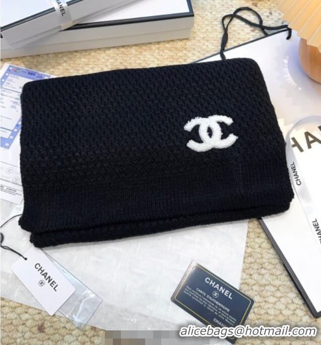 Top Quality Chanel Cashmere Wool Long Scarf 30x175cm CH010603 Black 2026