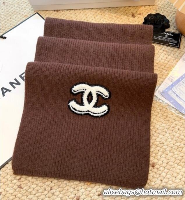 Top Quality Chanel Wool Cashmere Long Scarf 30x175cm CH010605 Chocolate 2026