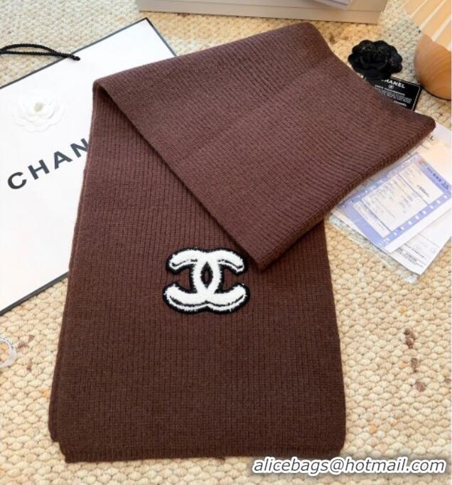 Top Quality Chanel Wool Cashmere Long Scarf 30x175cm CH010605 Chocolate 2026