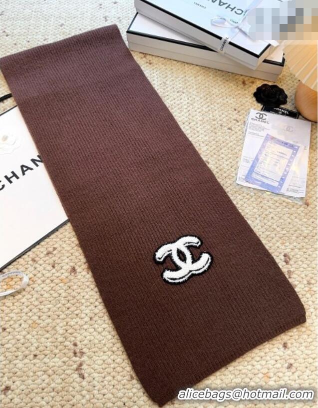 Top Quality Chanel Wool Cashmere Long Scarf 30x175cm CH010605 Chocolate 2026