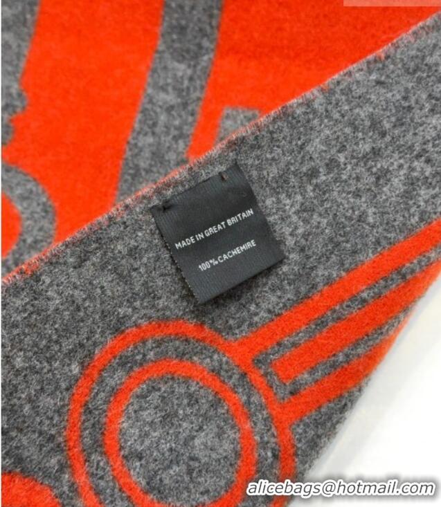 Discount Hermes Sciarpa Casaque Porte-Clefs Cashmere Long Scarf 32x180cm 6041 Orange/Grey 2026
