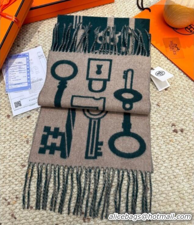 Best Price Hermes Sciarpa Casaque Porte-Clefs Cashmere Long Scarf 32x180cm 6041 Green 2026