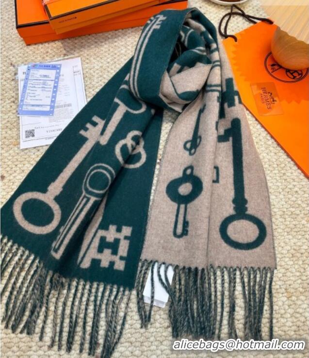 Best Price Hermes Sciarpa Casaque Porte-Clefs Cashmere Long Scarf 32x180cm 6041 Green 2026