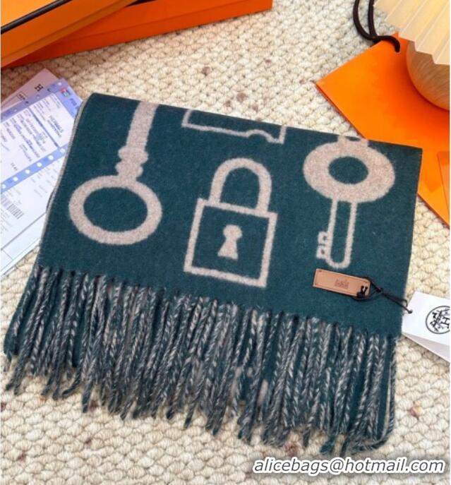 Best Price Hermes Sciarpa Casaque Porte-Clefs Cashmere Long Scarf 32x180cm 6041 Green 2026