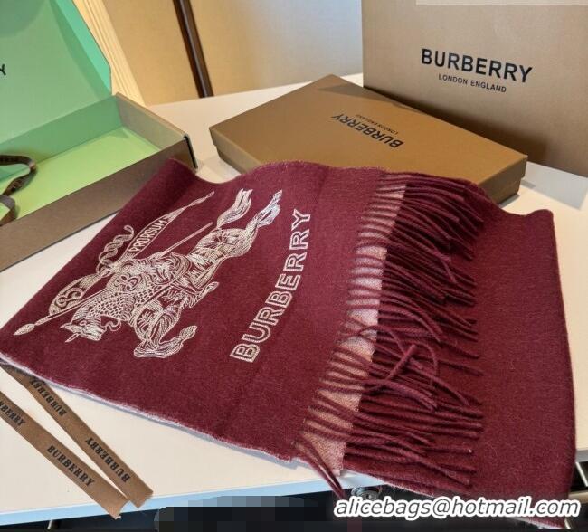 Promotional Burberry Cashmere Long Scarf 30x200cm BR010601 Burgundy 2026