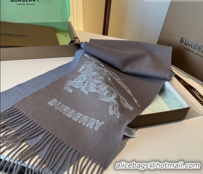 Buy Fashionable Burberry Cashmere Long Scarf 30x200cm BR010601 Grey 2026