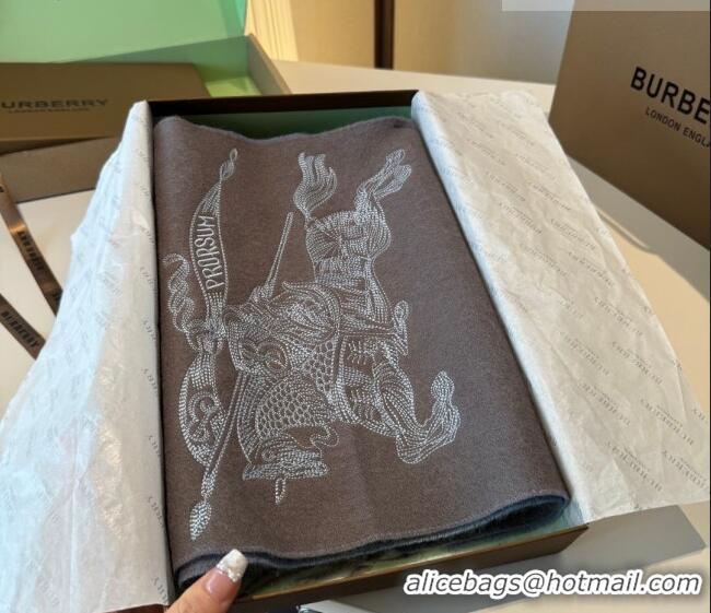 Buy Fashionable Burberry Cashmere Long Scarf 30x200cm BR010601 Grey 2026