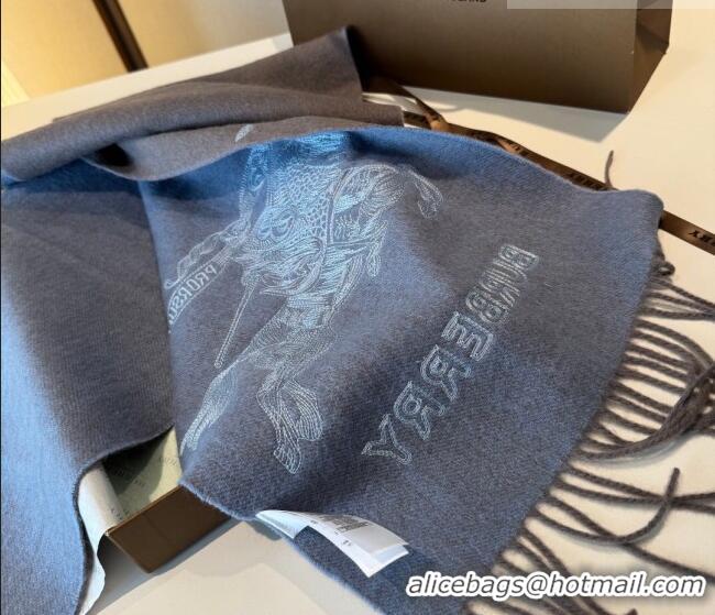 Buy Fashionable Burberry Cashmere Long Scarf 30x200cm BR010601 Grey 2026