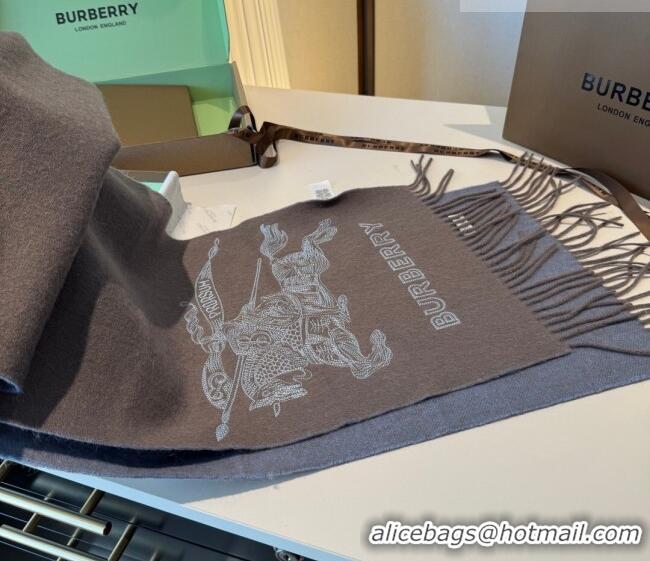 Buy Fashionable Burberry Cashmere Long Scarf 30x200cm BR010601 Grey 2026