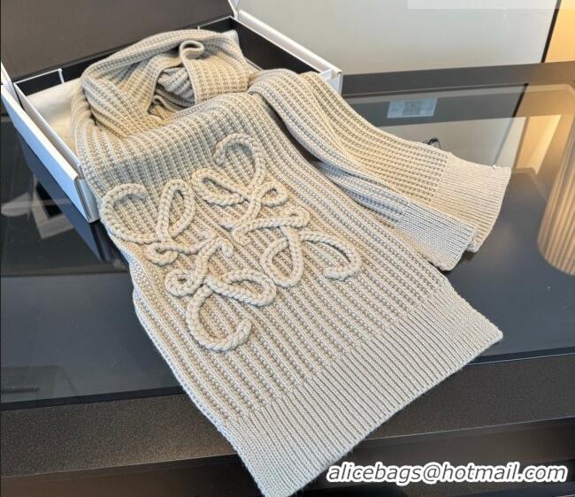 Reasonable Price Loewe Cashmere Long Scarf 35x180cm LW010603 Grey 2026