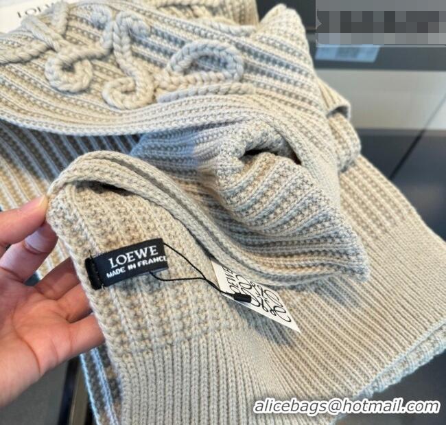 Reasonable Price Loewe Cashmere Long Scarf 35x180cm LW010603 Grey 2026