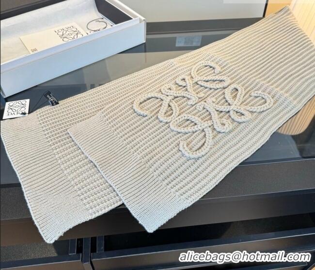 Reasonable Price Loewe Cashmere Long Scarf 35x180cm LW010603 Grey 2026