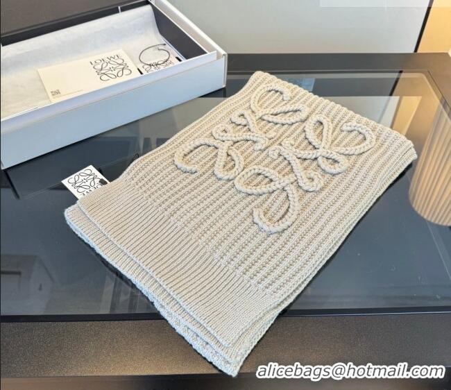 Reasonable Price Loewe Cashmere Long Scarf 35x180cm LW010603 Grey 2026