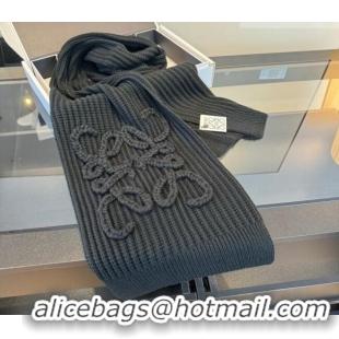 Most Popular Loewe Cashmere Long Scarf 35x180cm LW010603 Black 2026