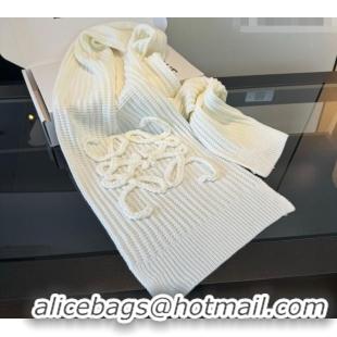 Luxury Discount Loewe Cashmere Long Scarf 35x180cm LW010603 White 2026