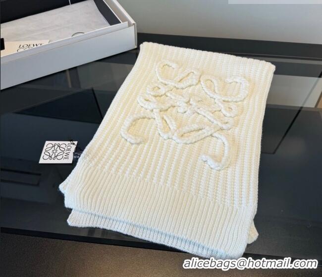 Luxury Discount Loewe Cashmere Long Scarf 35x180cm LW010603 White 2026