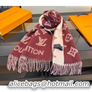 Top Grade Louis Vuitton Cashmere Wool Long Scarf 40x180cm LV010604 Burgundy 2026