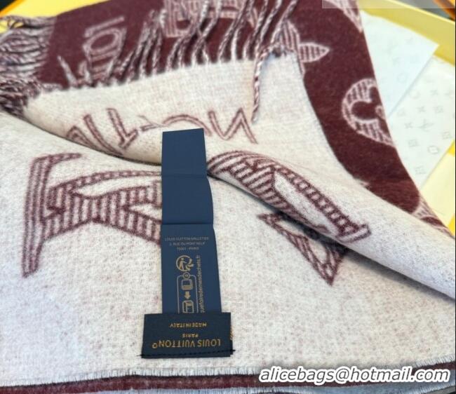 Top Grade Louis Vuitton Cashmere Wool Long Scarf 40x180cm LV010604 Burgundy 2026