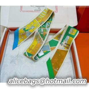 Inexpensive Hermes Factory Suite Silk Twilly Bandeau Scarf 6058 Yellow 2026