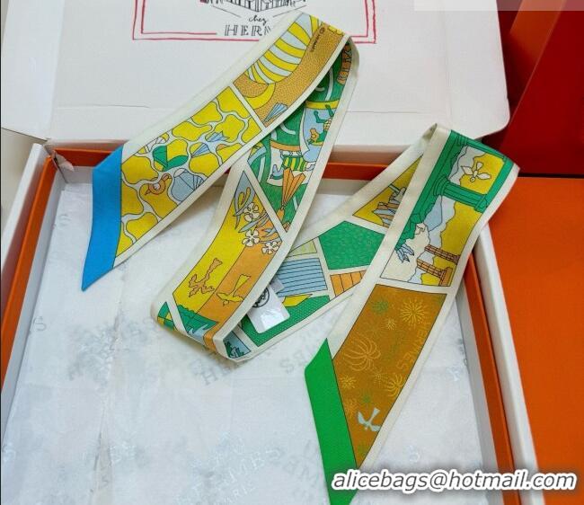 Inexpensive Hermes Factory Suite Silk Twilly Bandeau Scarf 6058 Yellow 2026