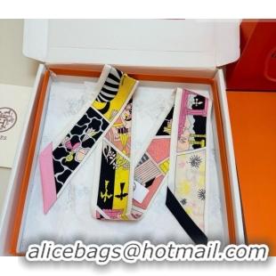 Top Quality Hermes Factory Suite Silk Twilly Bandeau Scarf 6058 Pink 2026