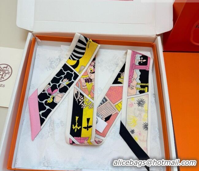 Top Quality Hermes Factory Suite Silk Twilly Bandeau Scarf 6058 Pink 2026