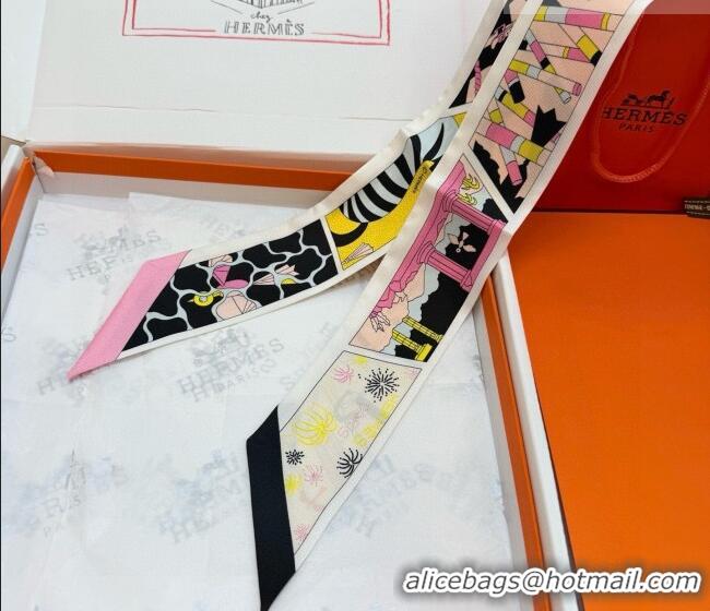 Top Quality Hermes Factory Suite Silk Twilly Bandeau Scarf 6058 Pink 2026