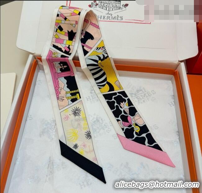 Top Quality Hermes Factory Suite Silk Twilly Bandeau Scarf 6058 Pink 2026