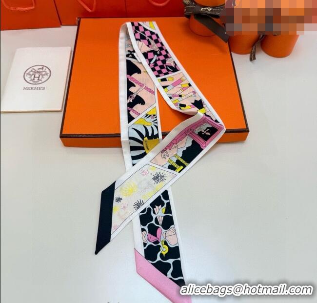 Top Quality Hermes Factory Suite Silk Twilly Bandeau Scarf 6058 Pink 2026