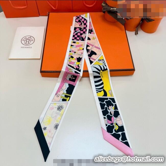Top Quality Hermes Factory Suite Silk Twilly Bandeau Scarf 6058 Pink 2026