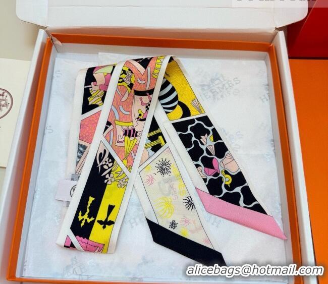 Top Quality Hermes Factory Suite Silk Twilly Bandeau Scarf 6058 Pink 2026