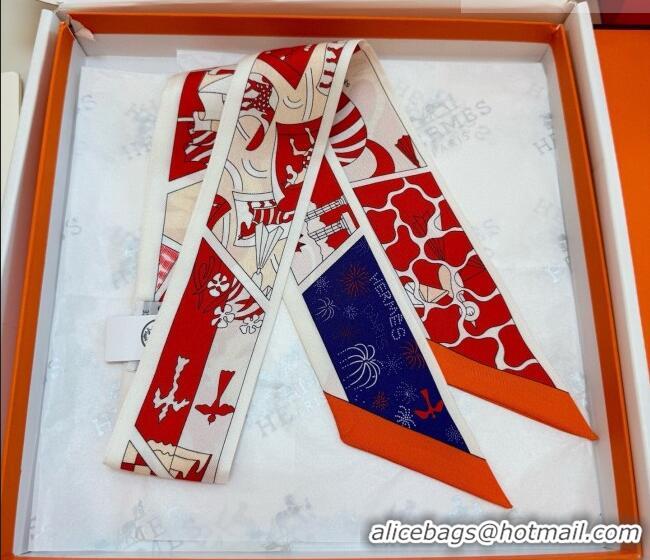 Luxury Discount Hermes Factory Suite Silk Twilly Bandeau Scarf 6058 Orange 2026